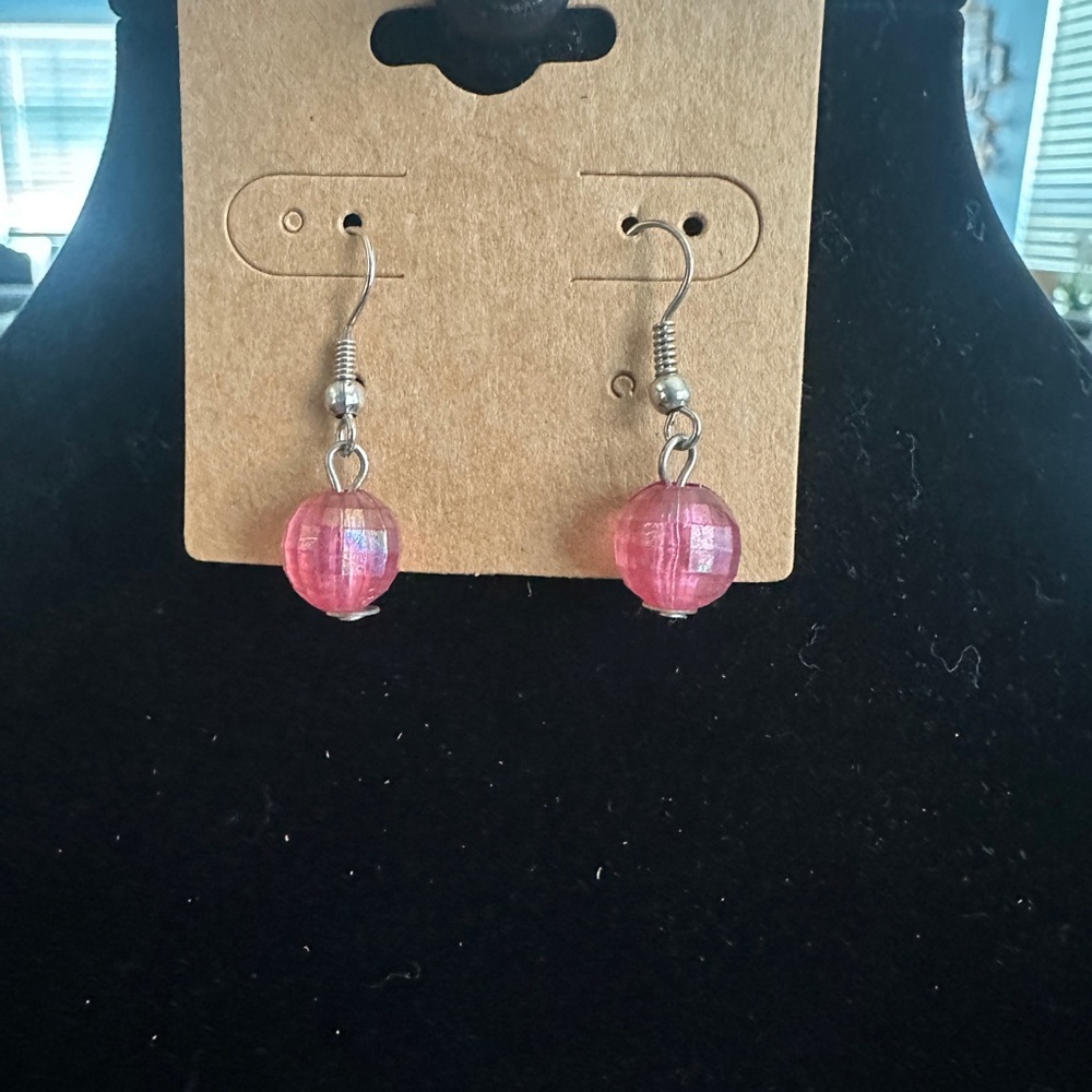 Elegant Pink Beaded Earrings